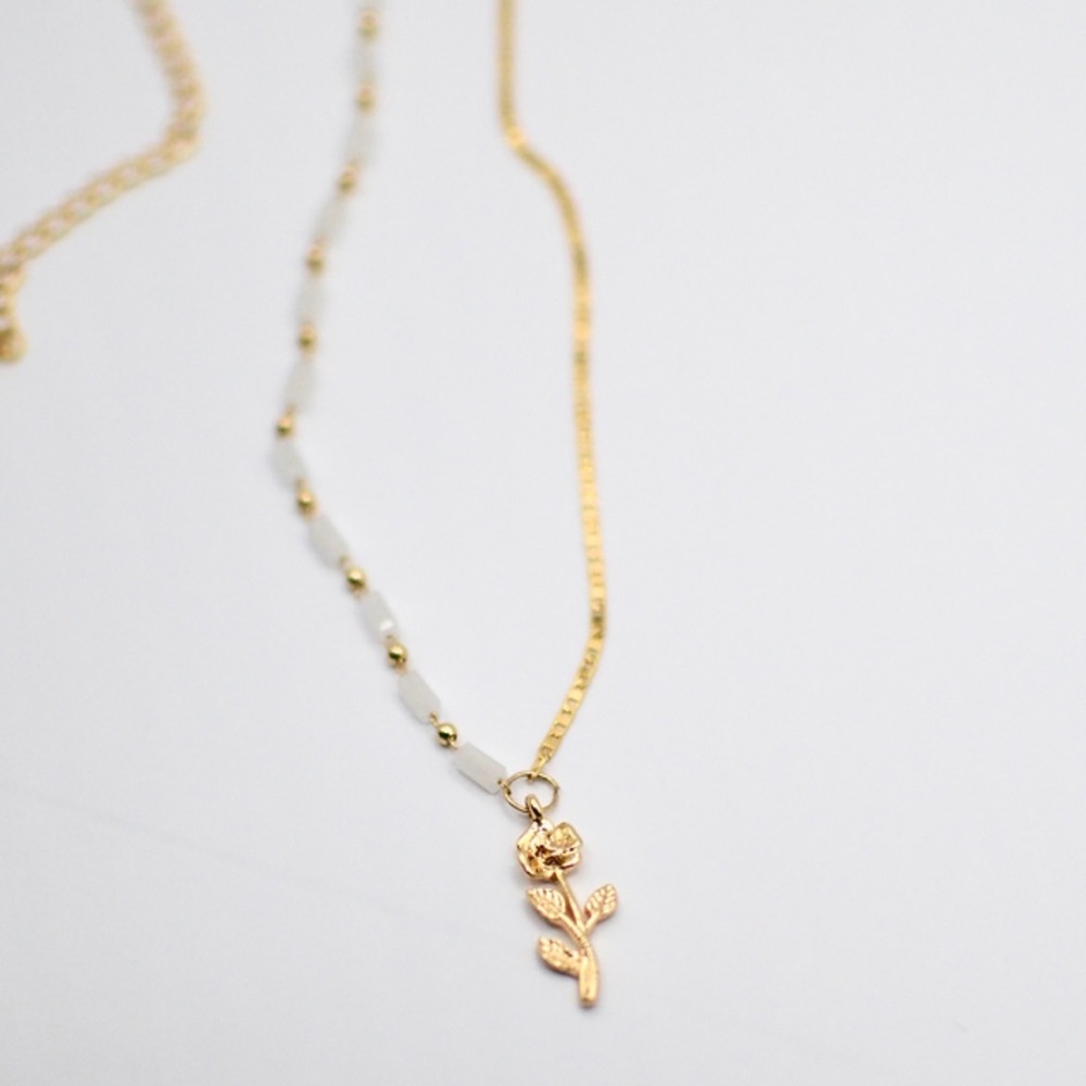 Figment 14k Gold Filled Rose(ary) Necklace 18”